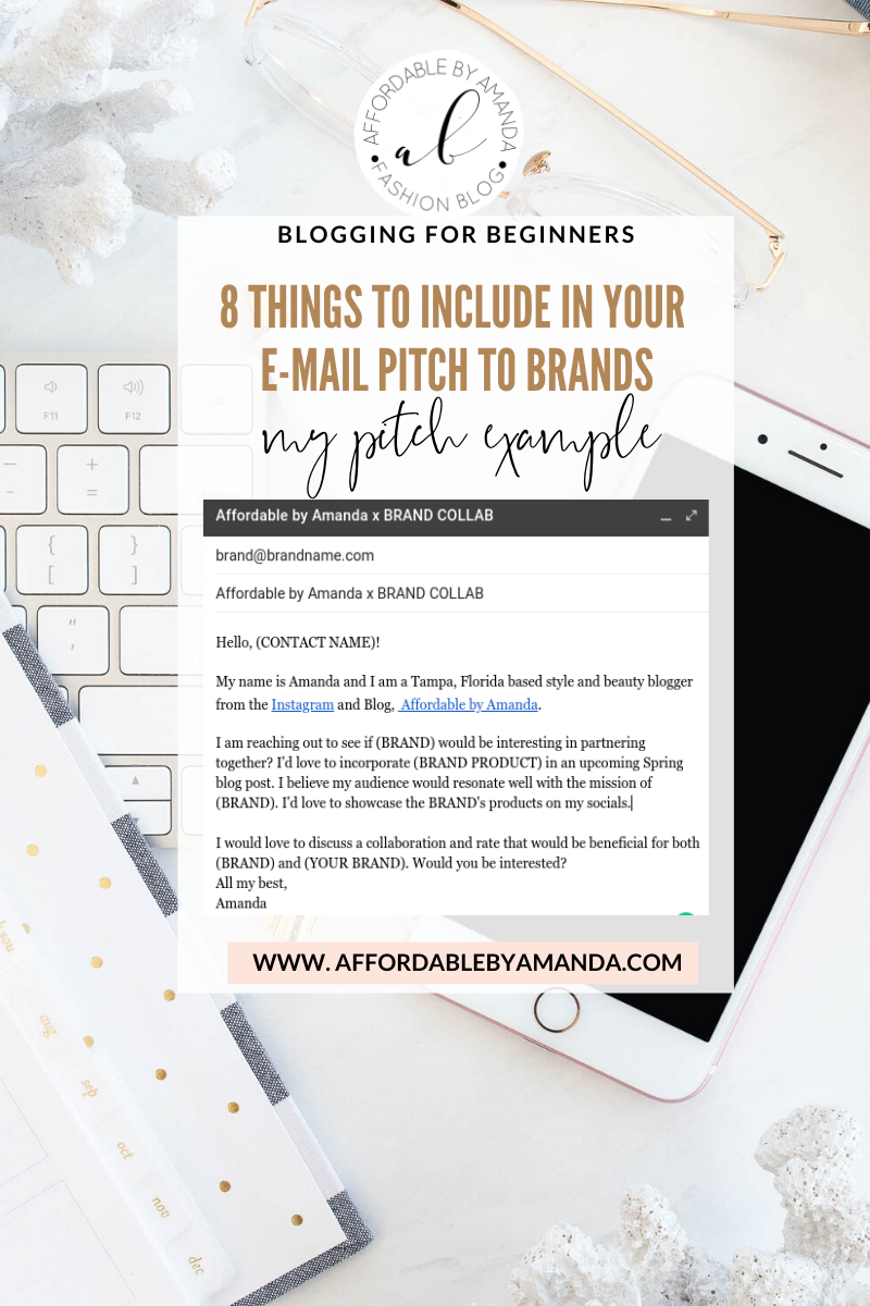 My Pitch E-mail Example | Blogging Tips | Affordable by Amanda, Tampa Blogger