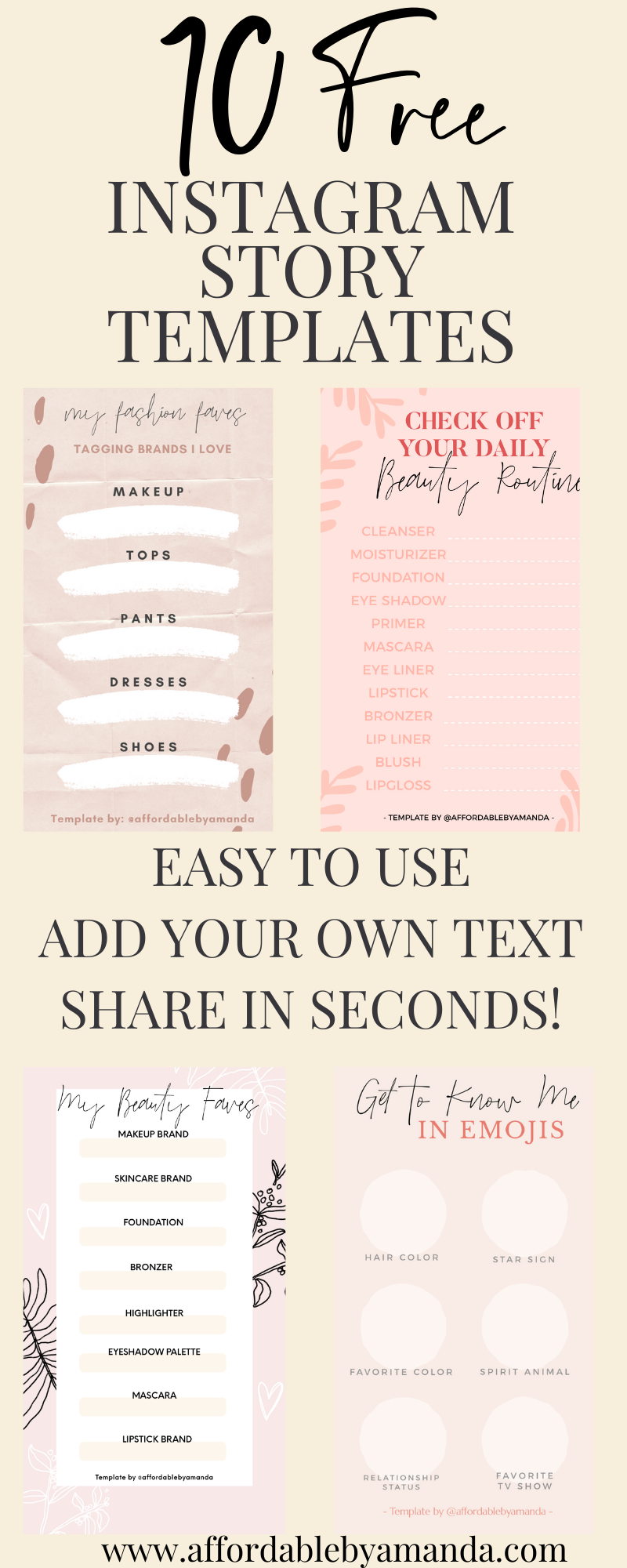 10 Free Instagram Story Templates Instagram Story Templates for Bloggers