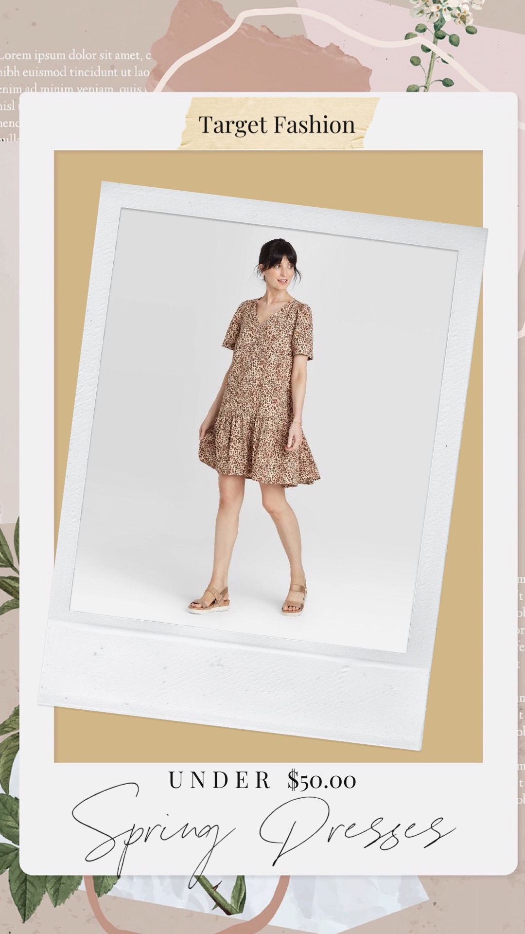 Women's Short Sleeve Ruffle Hem Dress - A New Day™ | Leopard Printed Dress at Target