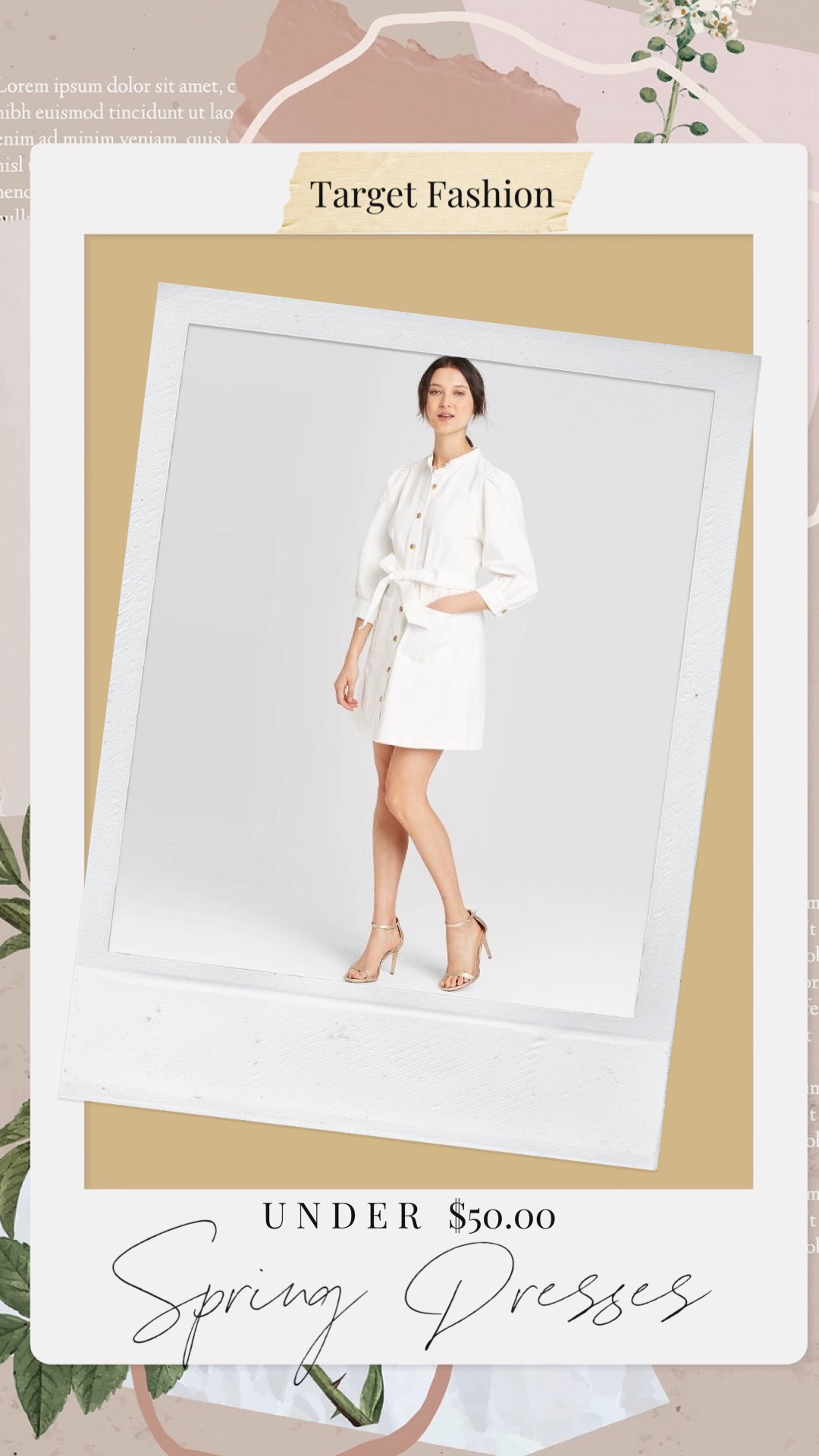 Women's Puff 3/4 Sleeve Button-Down Dress - Who What Wear™ White | Target Spring Dresses 2020