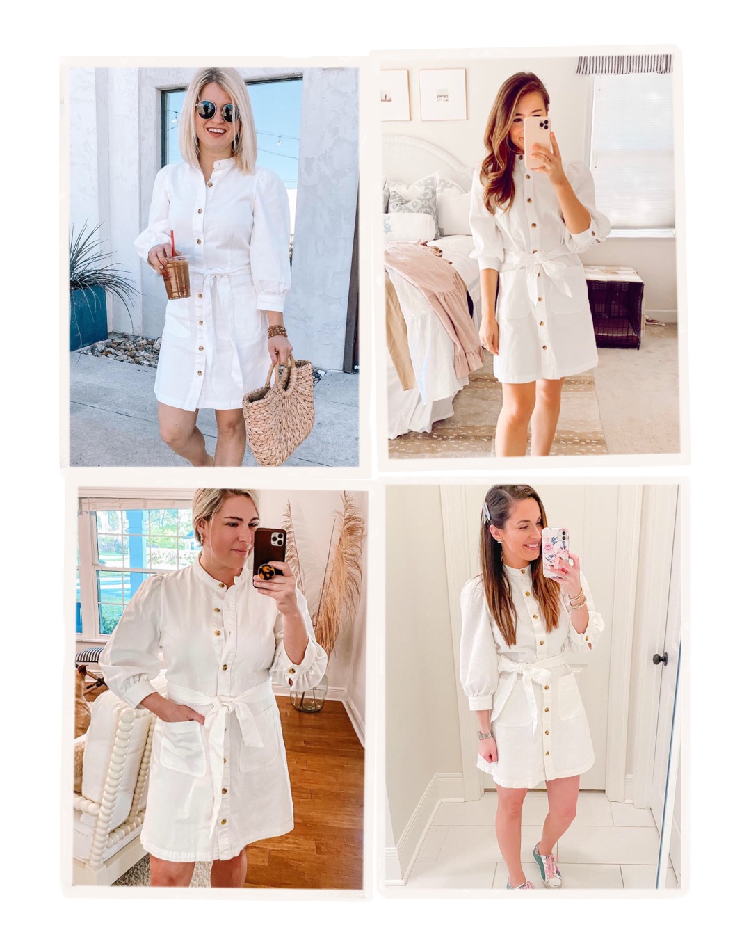 Women's Puff 3/4 Sleeve Button-Down Dress - Who What Wear™ White | Bloggers Share How to Style Target Dresses
