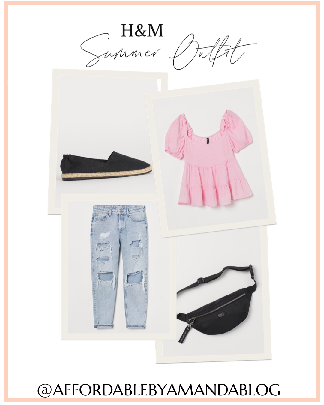H&M Boyfriend Low Regular Jeans | Crêped Top | Espadrilles | Belt Bag | Affordable by Amanda, Florida Style Blogger 