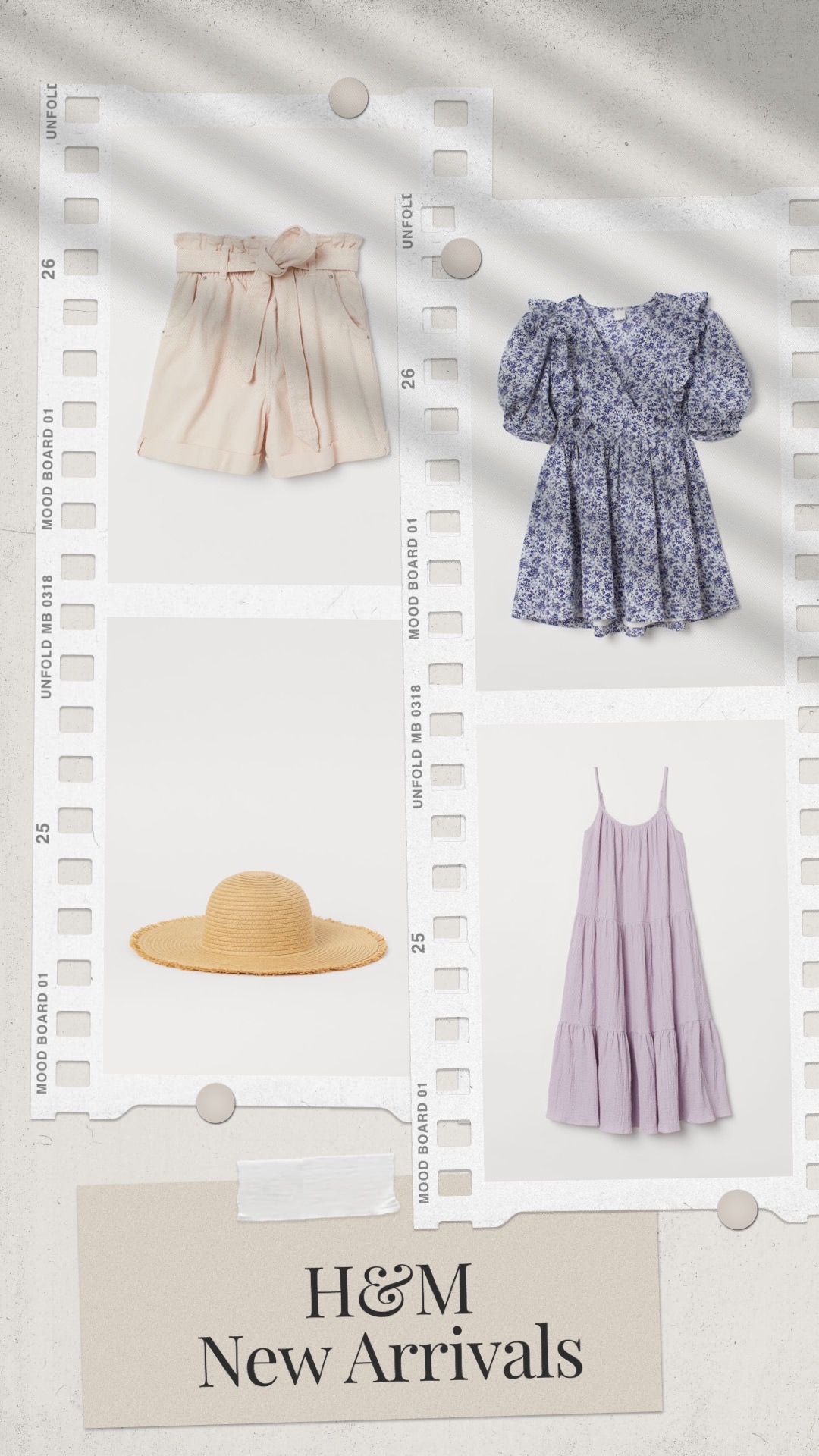 H&M Summer Collection 2020 | $29.99 Shorts in thick cotton denim. High paper-bag waist with elasticized waistband | Calf-length dress in double layers of woven cotton fabric with a crinkled texture. | $14.99 Hat in braided paper straw with fringe-trimmed brim. 