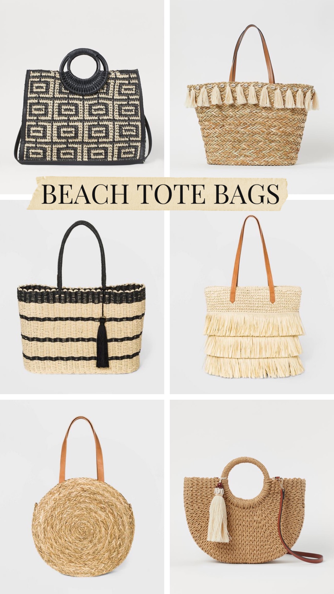Best Beach Tote Bags | Summer Beach Bags | Summer 2020 Beach Totes | Straw Circle Tote Handbag - A New Day™ Natural