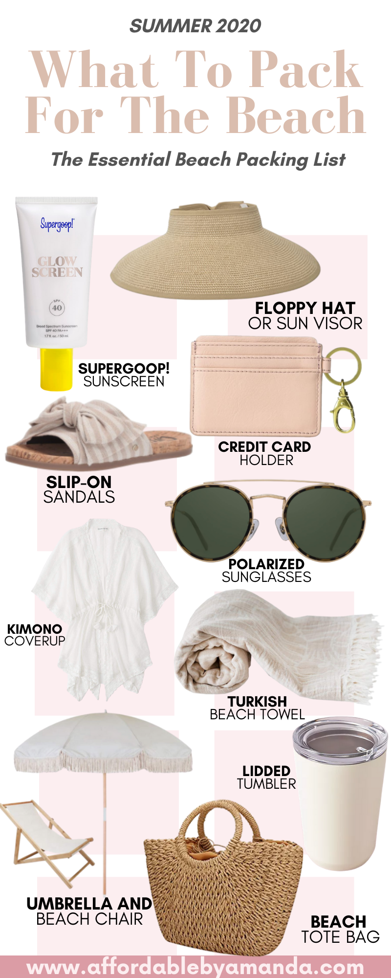 Summer 2020 | What to Pack for the Beach | The Essential Beach Packing List | Affordable by Amanda, Florida Style Blogger Shares Her Beach Day Essentials.