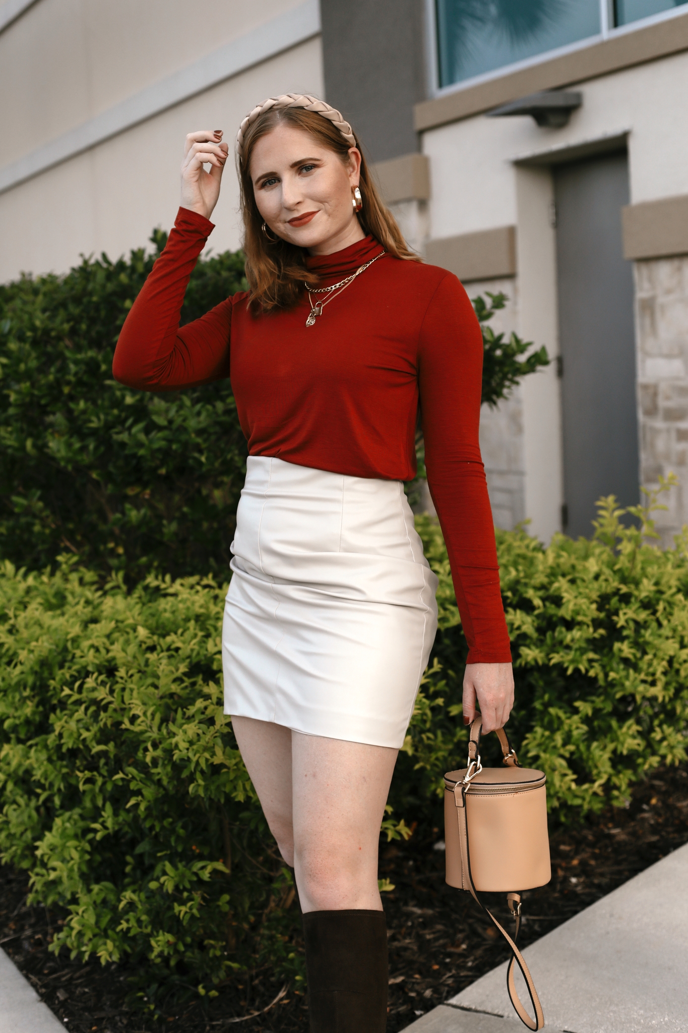 Mango Leather Skirt cream casual look Fashion Skirts Leather Skirts 