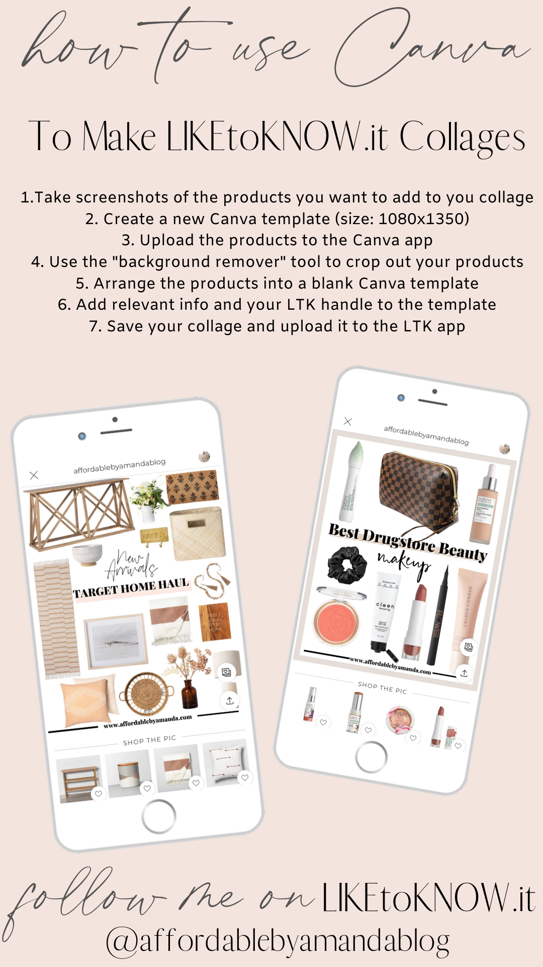 How to Make LIKEtoKNOW.it Collages as an Influencer - How to Use Canva to Make Product Collages - Affordable by Amanda
