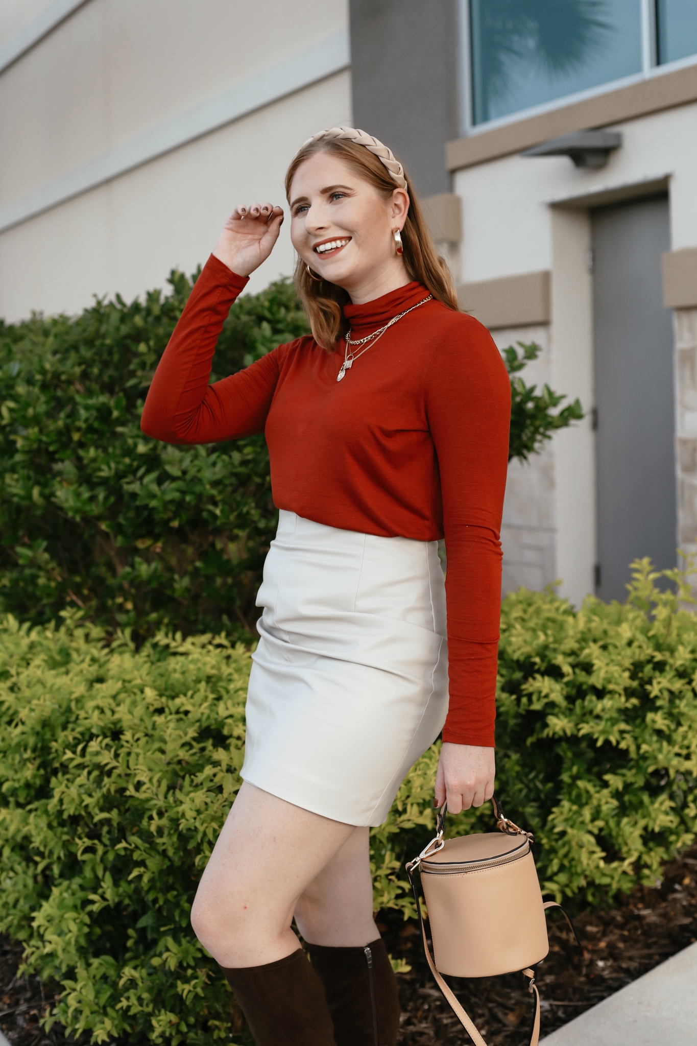How to Style a Faux Leather Skirt - Affordable by Amanda, Florida Style Blogger