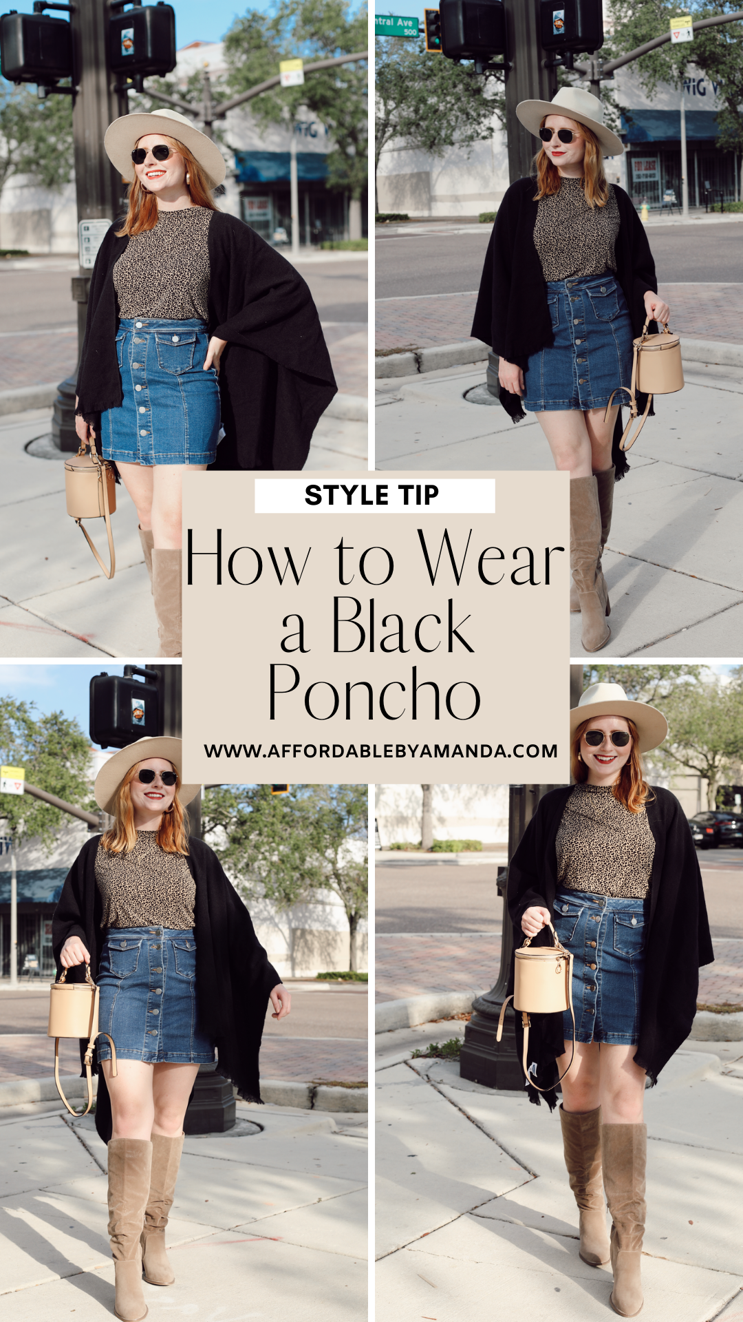 How to Wear a Black Poncho Wrap. Affordable by Amanda.
