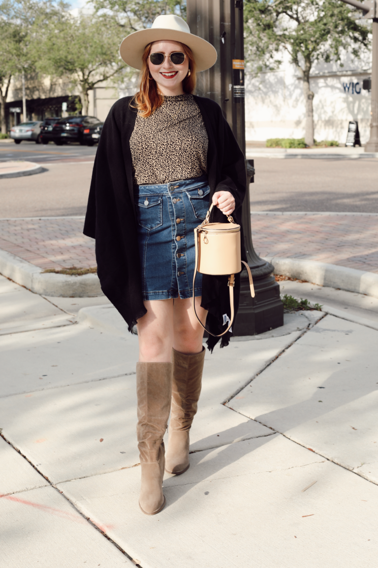 How to Wear a Black Poncho Wrap - Affordable by Amanda