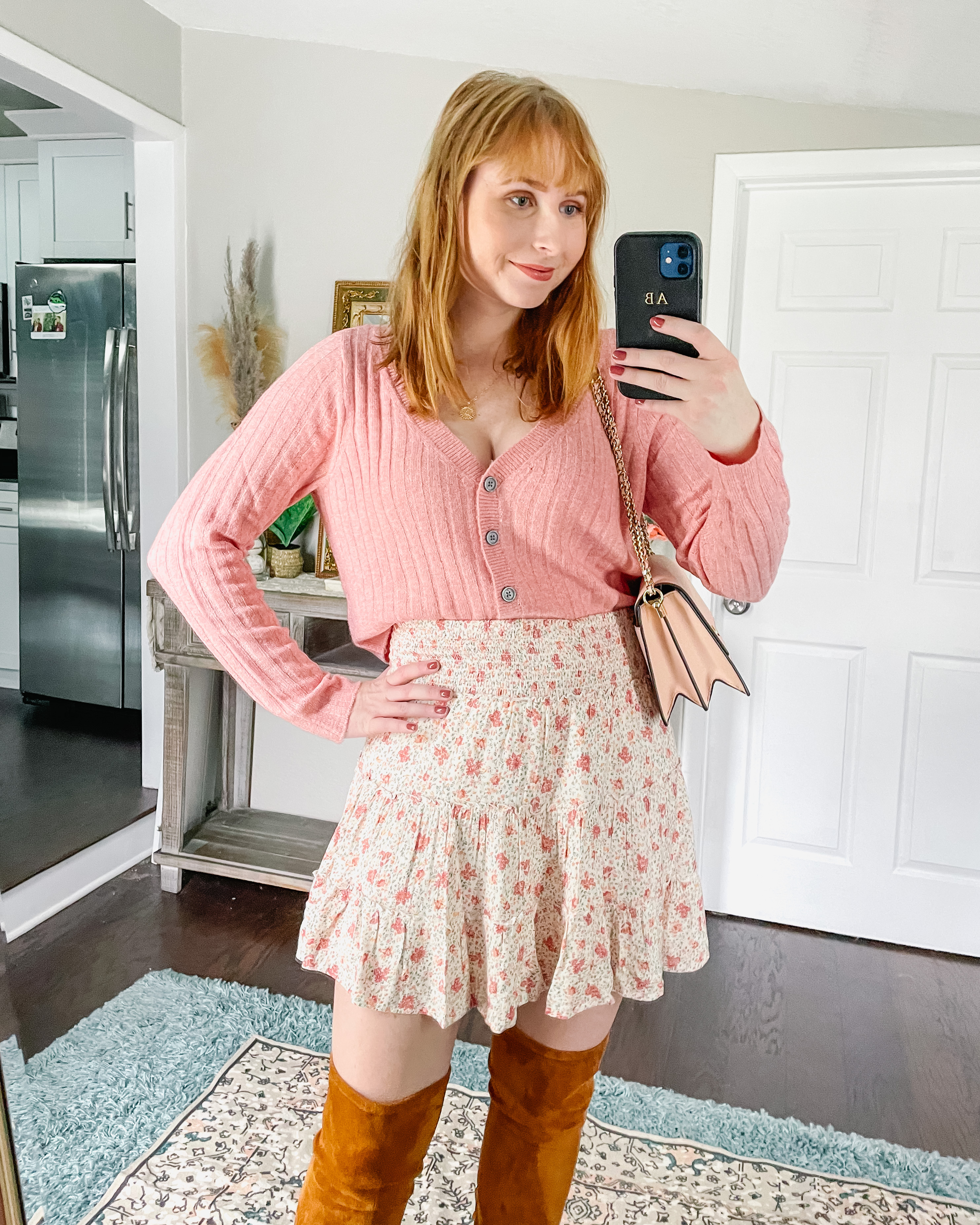 AE Cropped Dreamspun Button Up Cardigan | AE Tiered Smocked Mini Skirt | American Eagle Haul 2021 | Affordable by Amanda