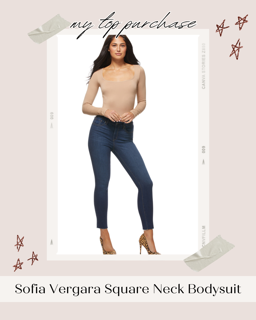 Sofia Jeans by Sofia Vergara Women’s Square Neck Bodysuit