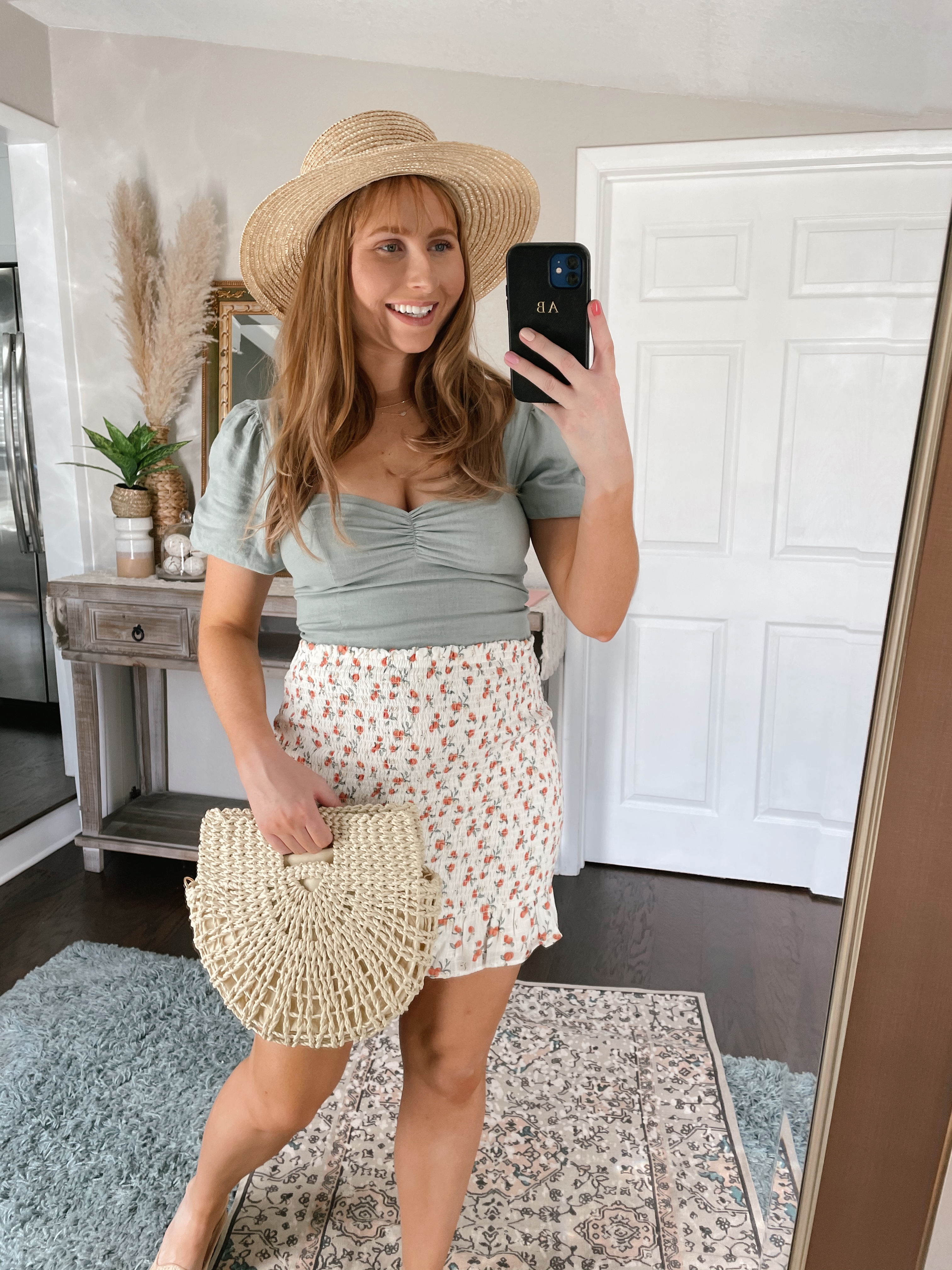 Puff Sleeve Crop Top | Smocked Mini Skirt | Summer Outfit Inspo 2021