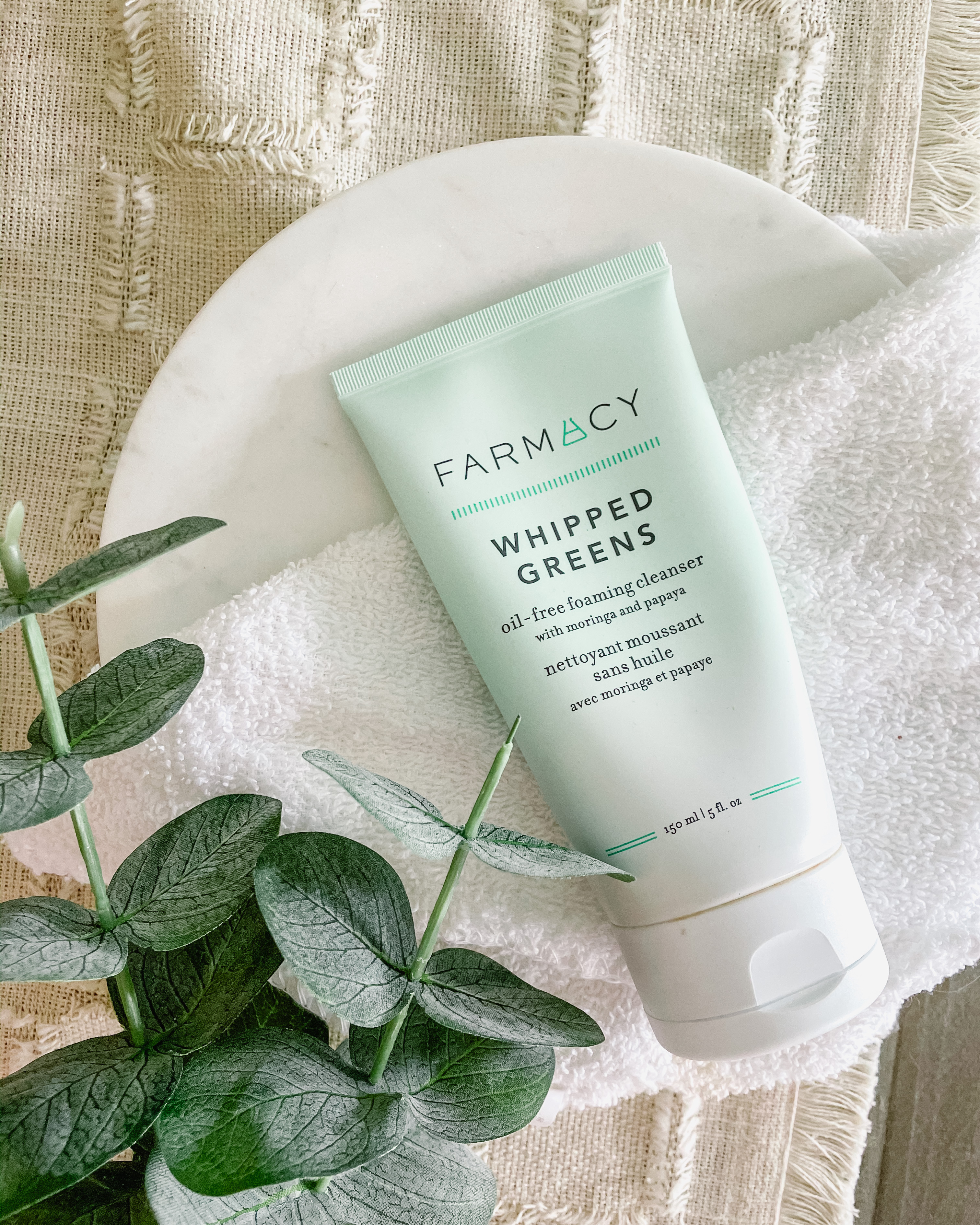 Farmacy Whipped Greens: oil-free foaming cleanser with moringa and papaya | Farmacy Beauty Routine