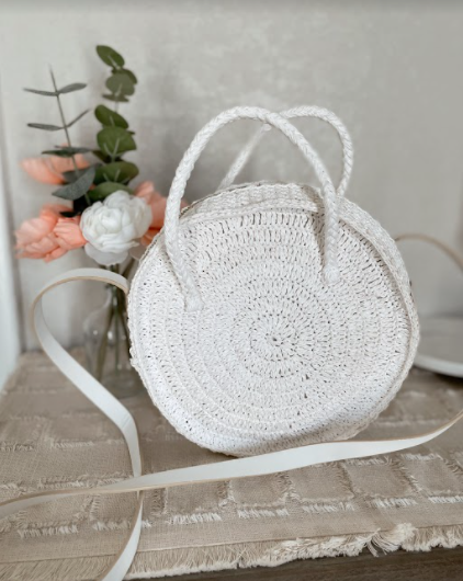 Beautiful white summer bag that holds A LOT!! #boujeeonabudget #fyp #l