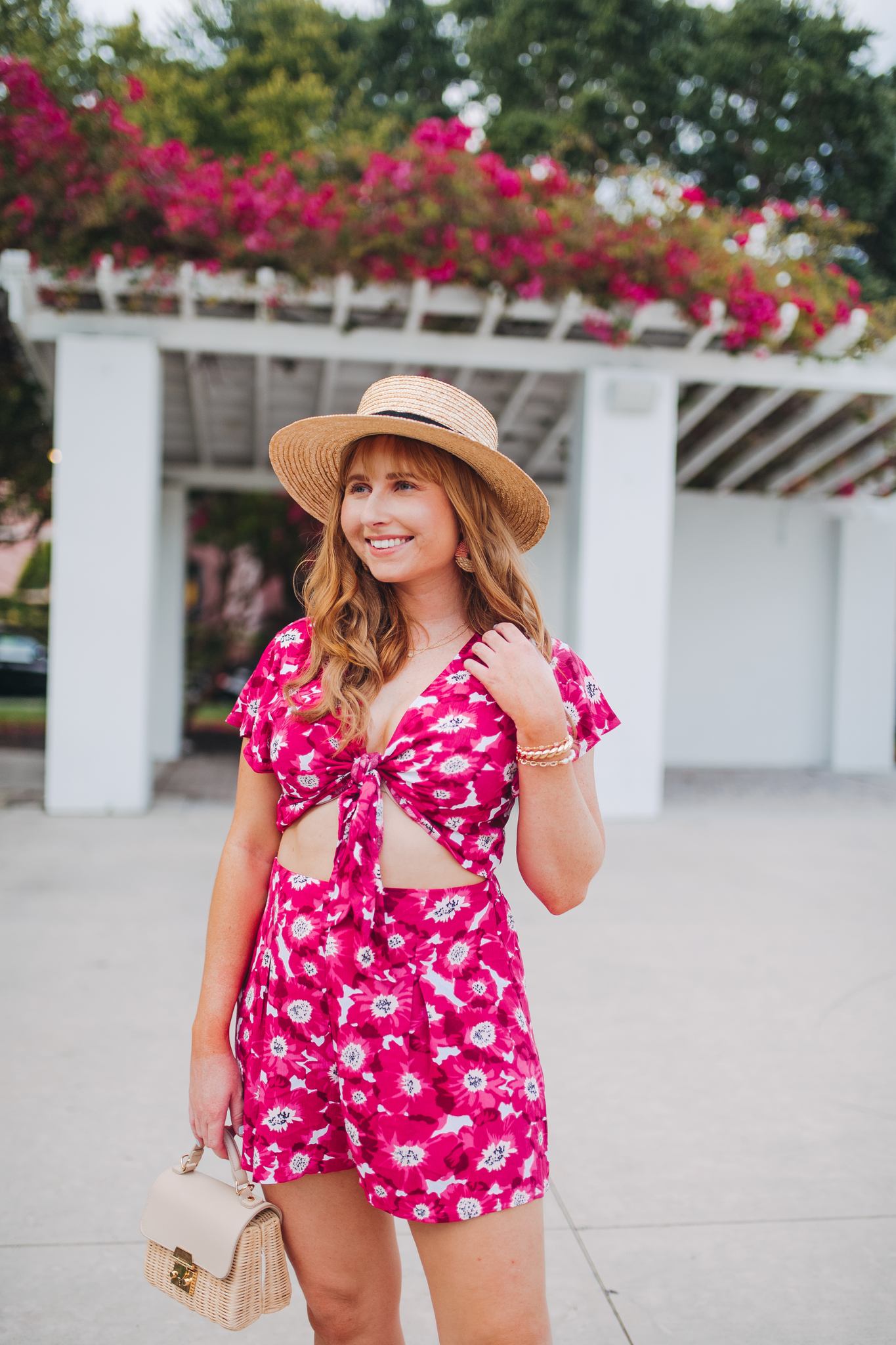 LOFT Beach Floral Tie Front Top - Affordable by Amanda