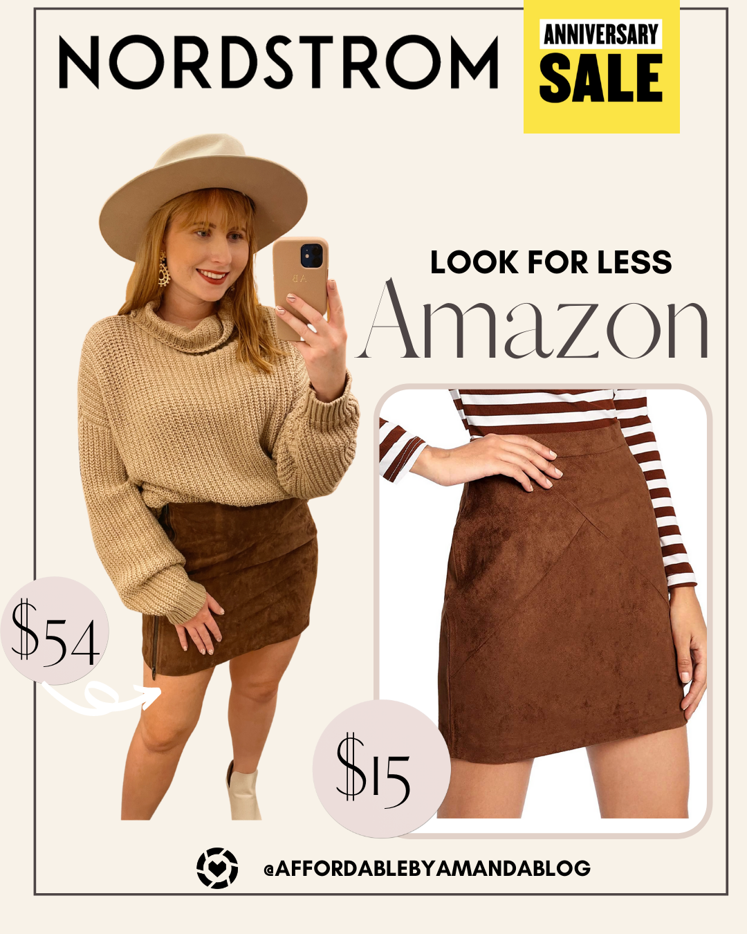 BLANKNYC Zip Suede Miniskirt - Nordstrom Anniversary Sale 2021 Looks for Less from Amazon | Affordable by Amanda