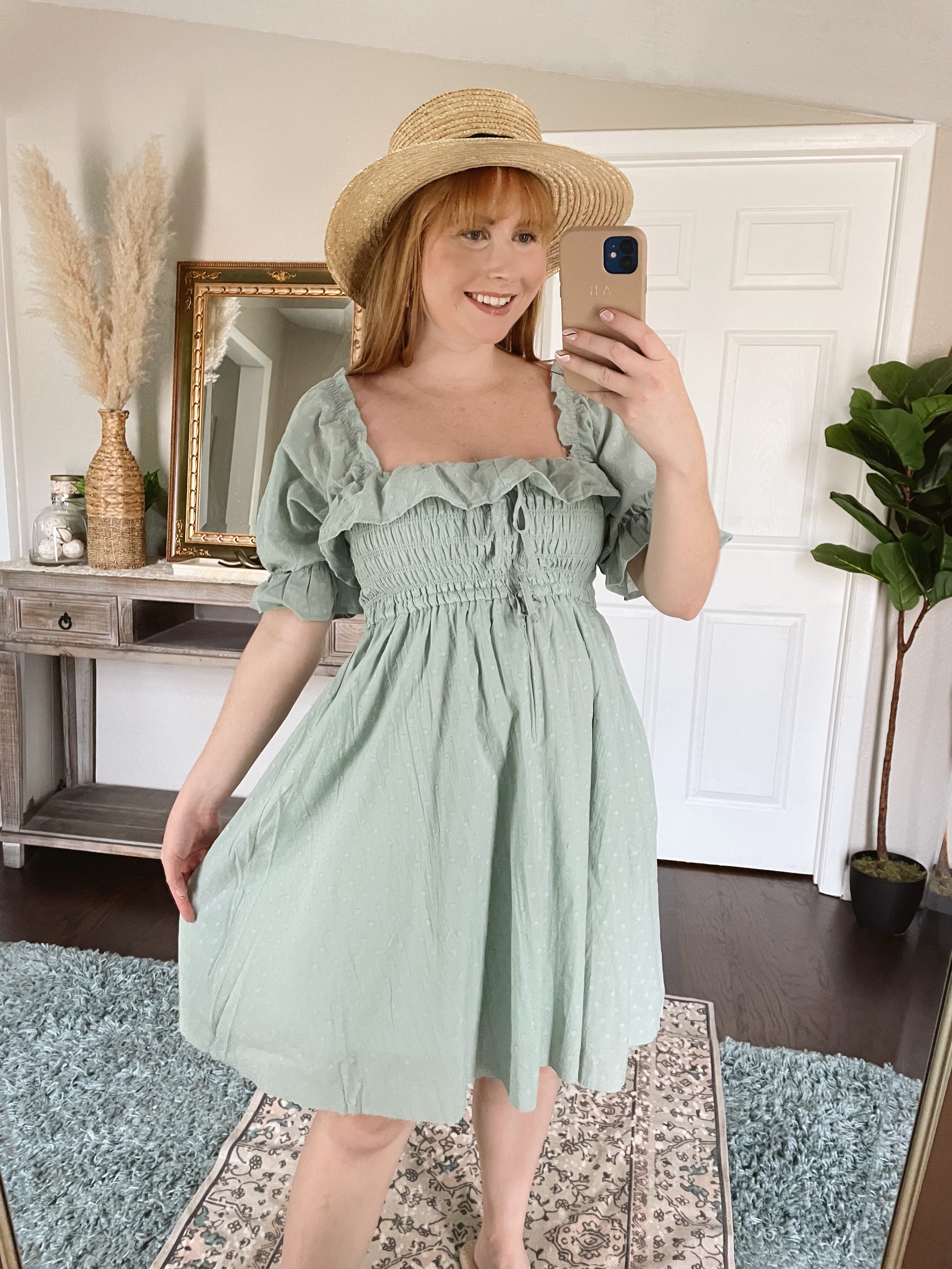 Amazon Summer Outfit Ideas - R.Vivimos Women's Summer Cotton Half Sleeves Backless Ruffled Mini A-Line Dress