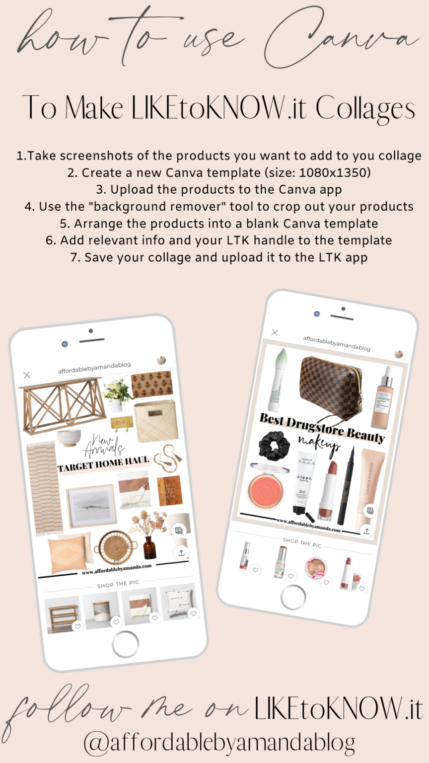 How to Make a Shoppable Collage | How to Make a Product Collage | How to Create Collages for Like To Know It | Product Collage Canva