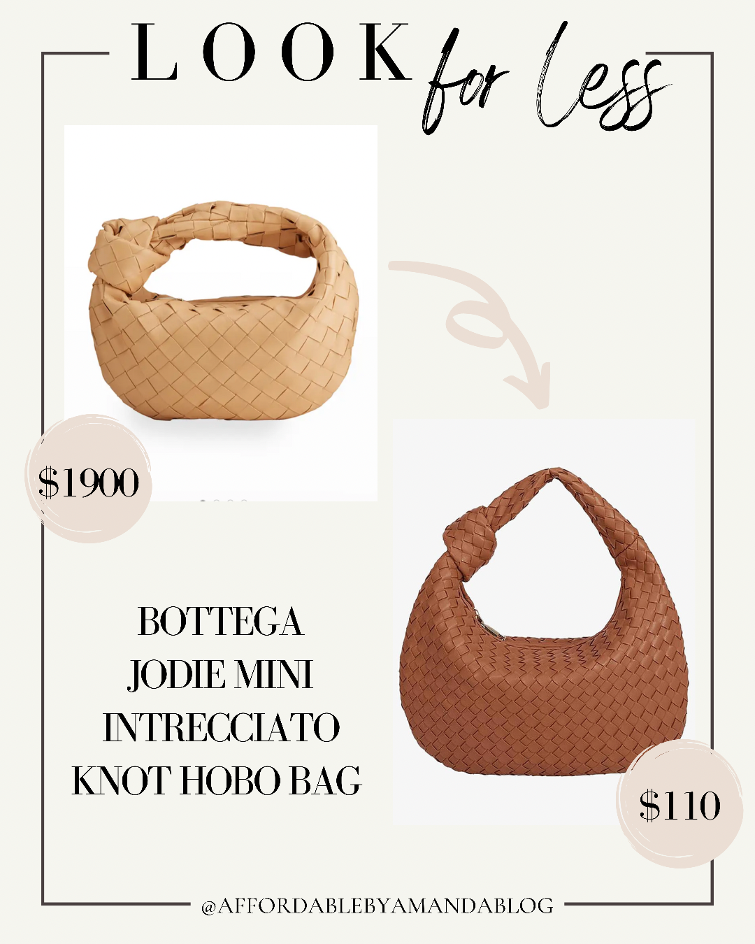Bottega Veneta Jodie Mini Intrecciato Knot Hobo Bag | Look for Less | Affordable by Amanda