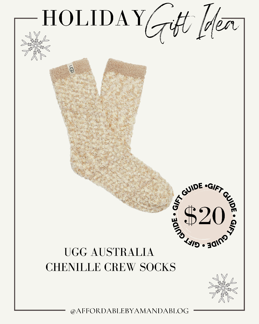 Nordstrom UGG Australia Chenille Crew Socks - Holiday Gift Guide Idea - Stocking Stuffer Under $20