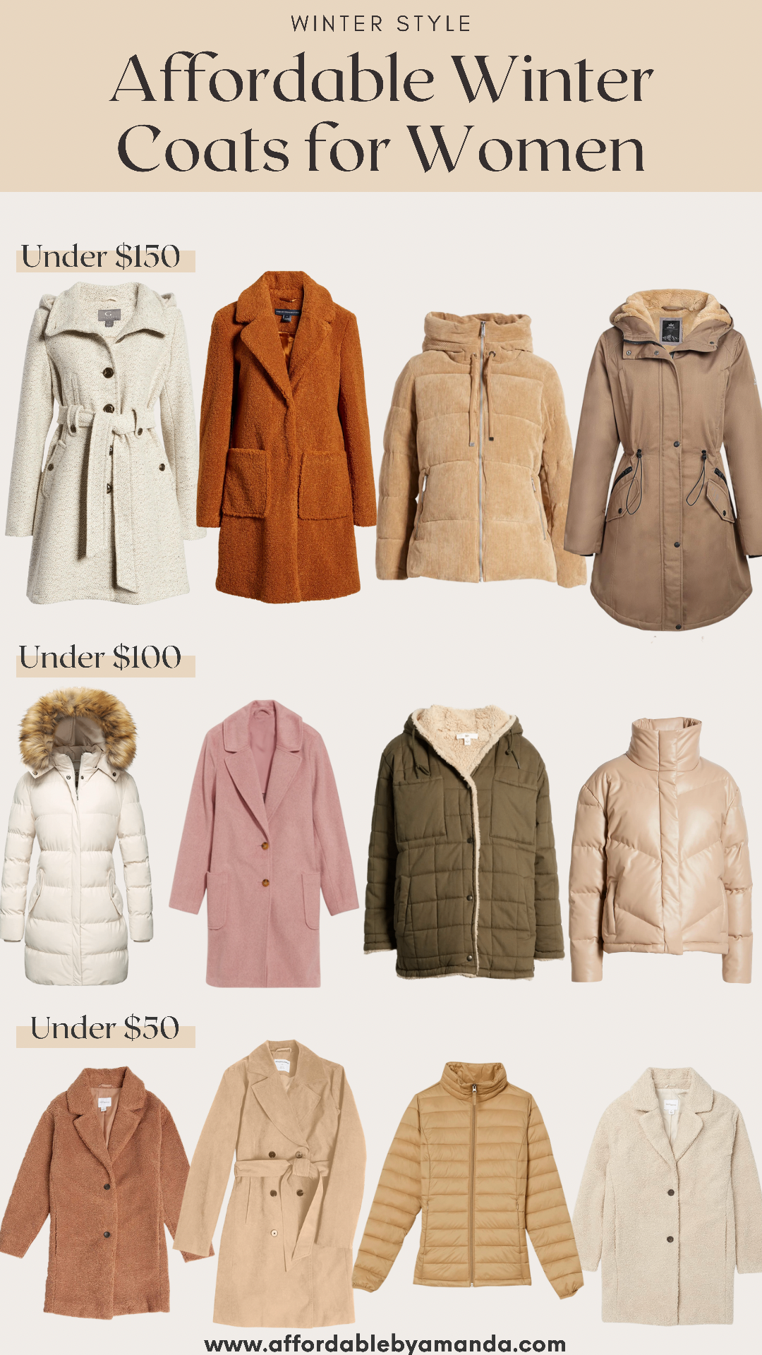 The Best Affordable Winter Coats for Women. Winter Coats Under $150. Amazon Winter Coats Under $50. Cheap Winter Coats for Women.