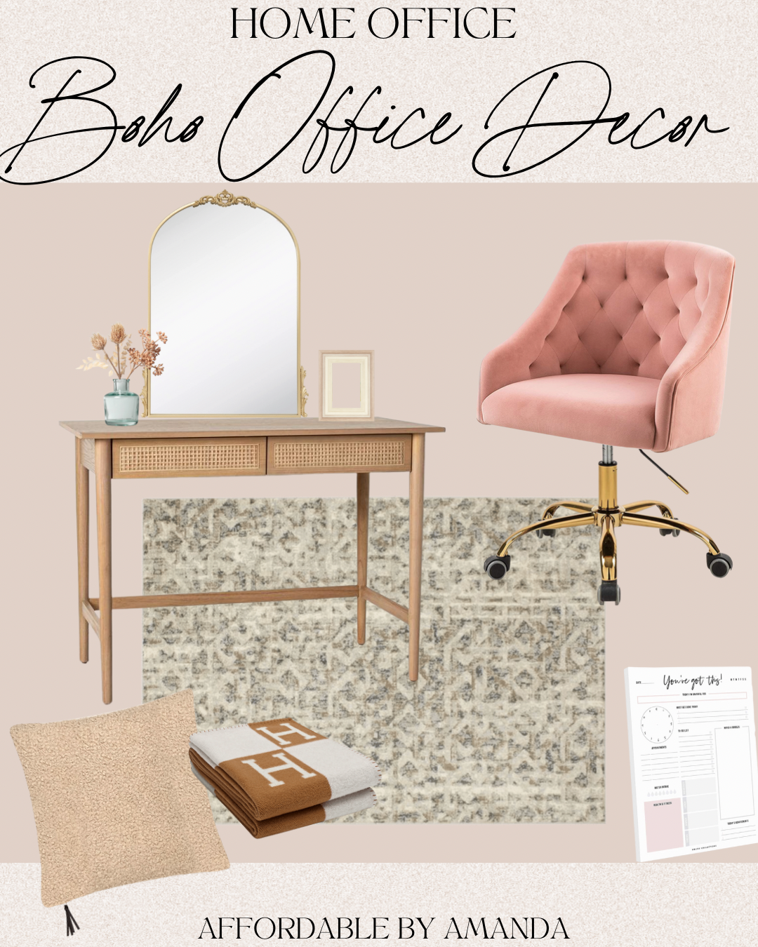 Home Office Decor | Boho Office Decor 2022 | Affordable by Amanda