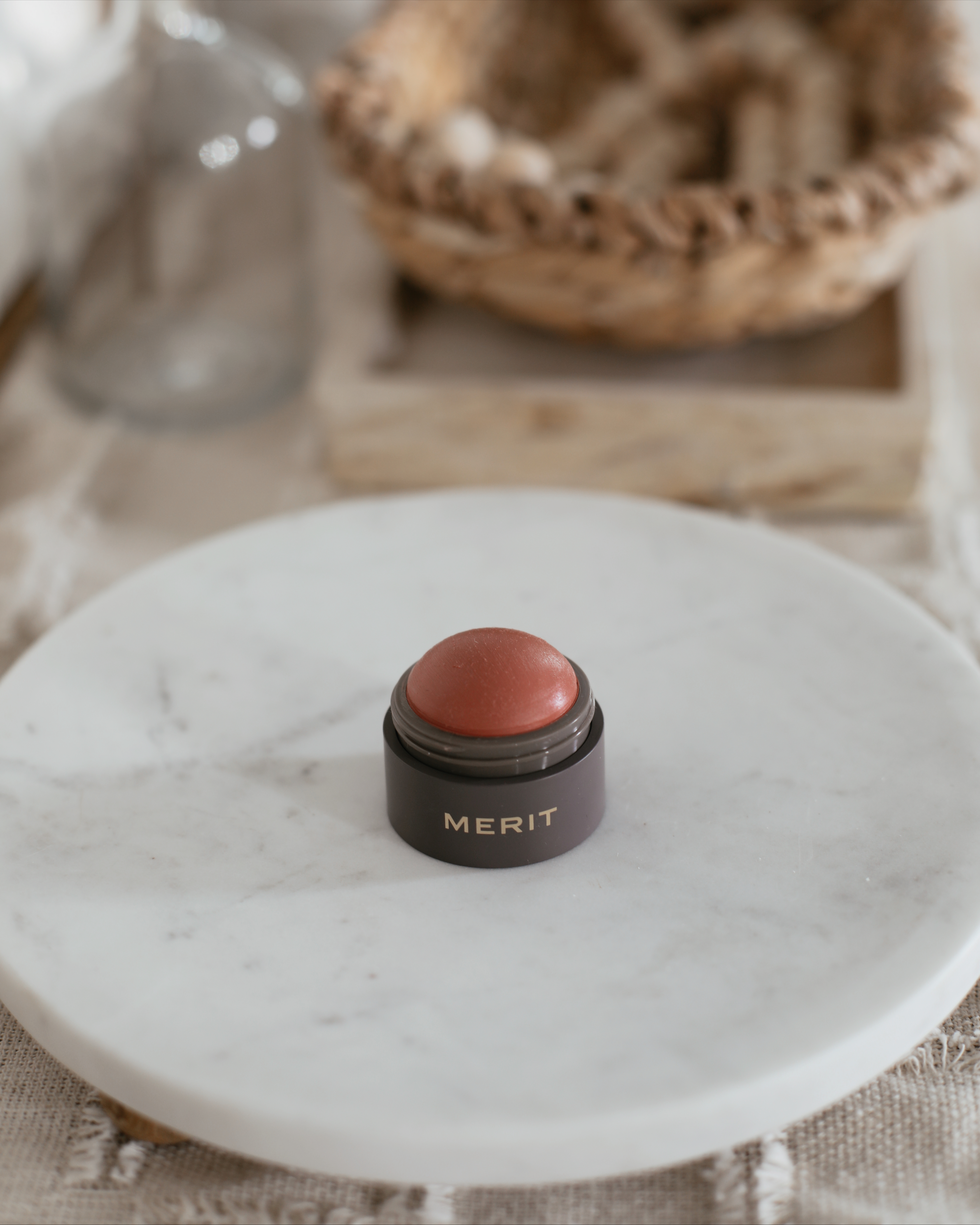 Merit Flush Balm Cream Blush. Sharing my clean beauty makeup routine with products from Merit Beauty.