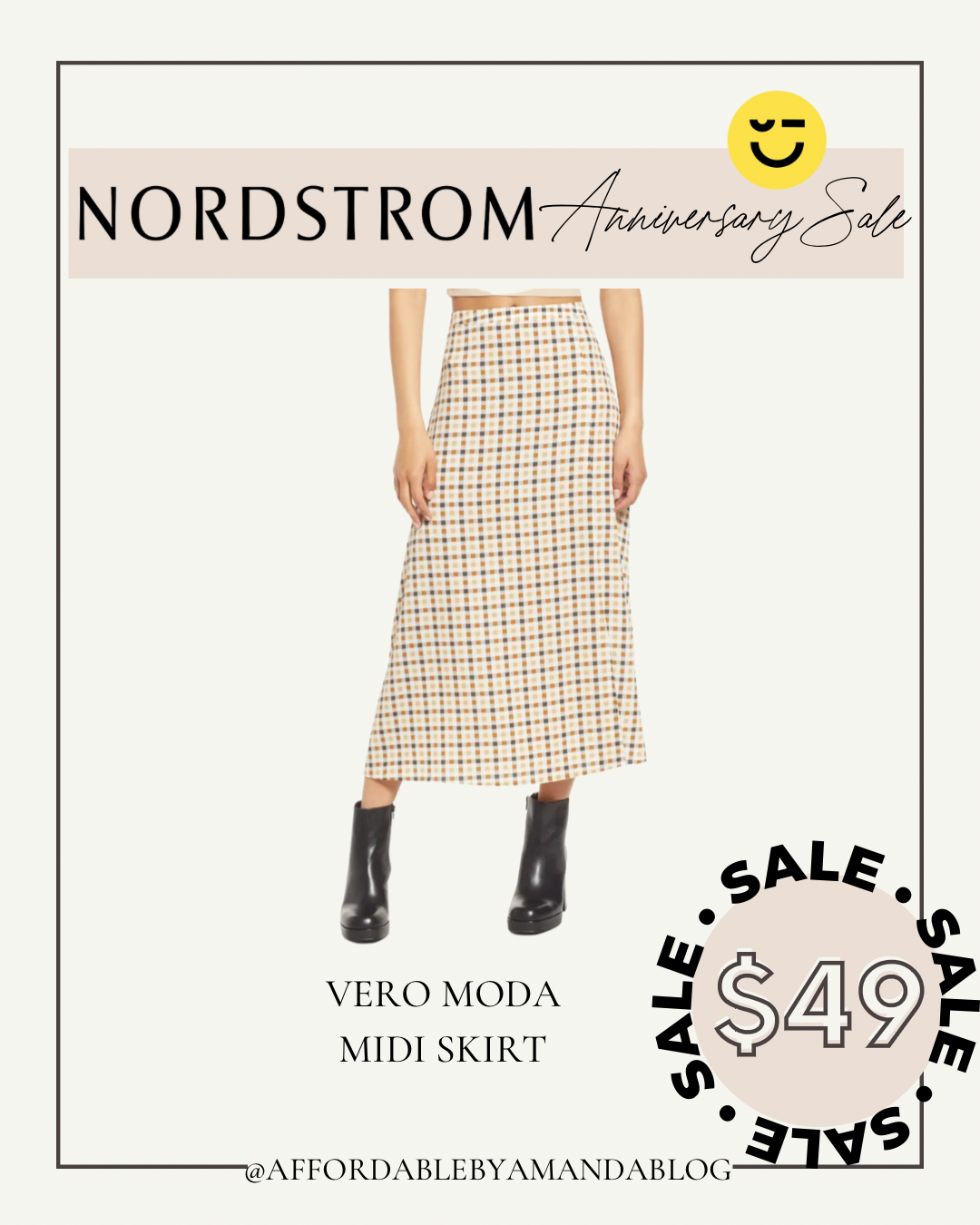 VERO MODA Saga Recycled Polyester Blend Midi Skirt