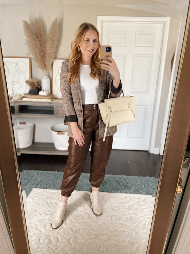 How To Style Faux Leather Pants - Affordable By Amanda