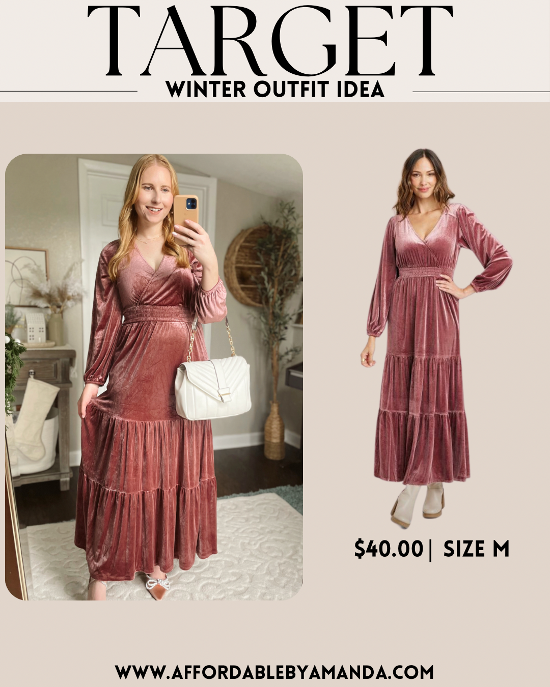 Women's Long Sleeve Velvet A-Line Dress - Knox Rose™ - Target Winter Finds 2022