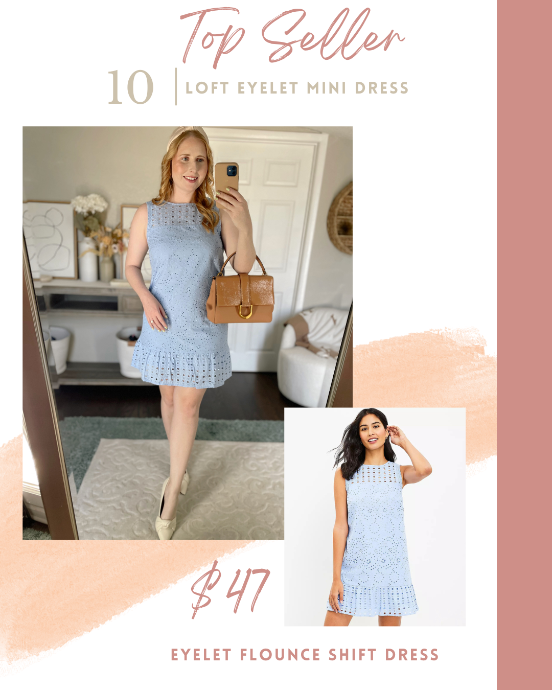 LOFT Eyelet Flounce Shift Dress - Affordable by Amanda