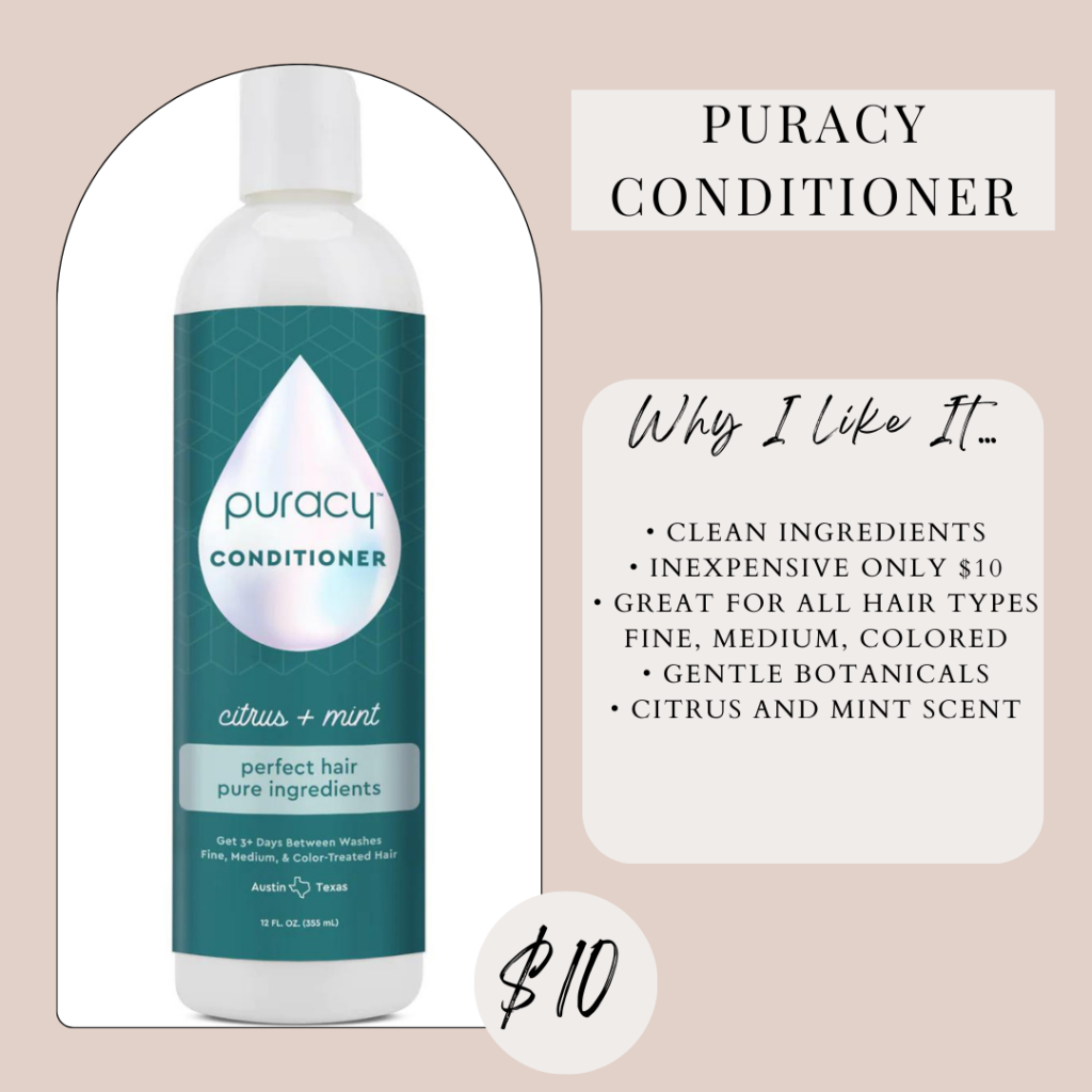 Puracy Conditioner for Fine, Medium, and Color Treated Hair with Citrus & Mint 
