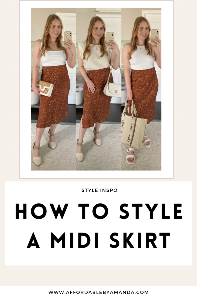 How to Style a Midi Skirt - Affordable by Amanda