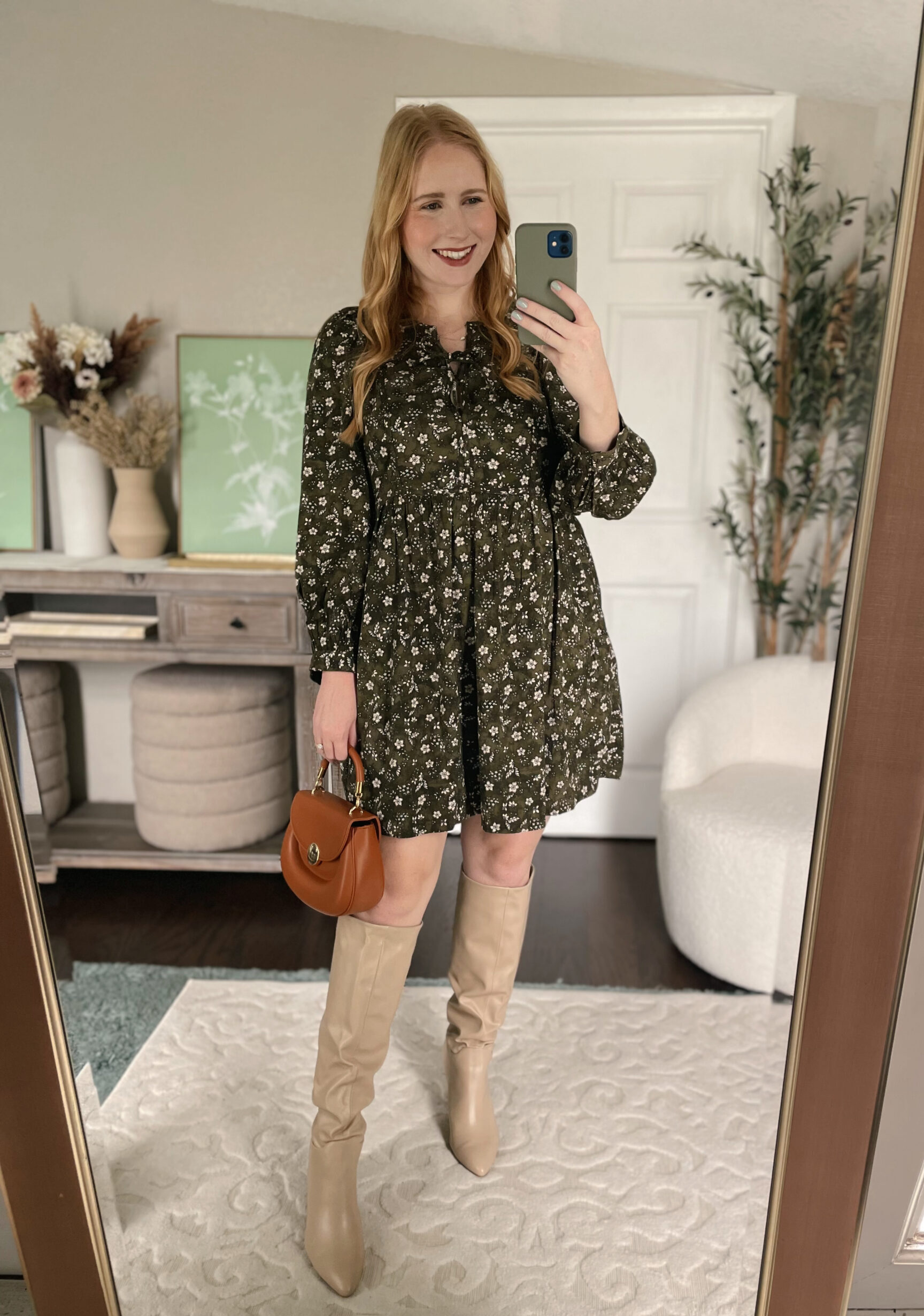 Long-Sleeve Mini Swing Dress for Women