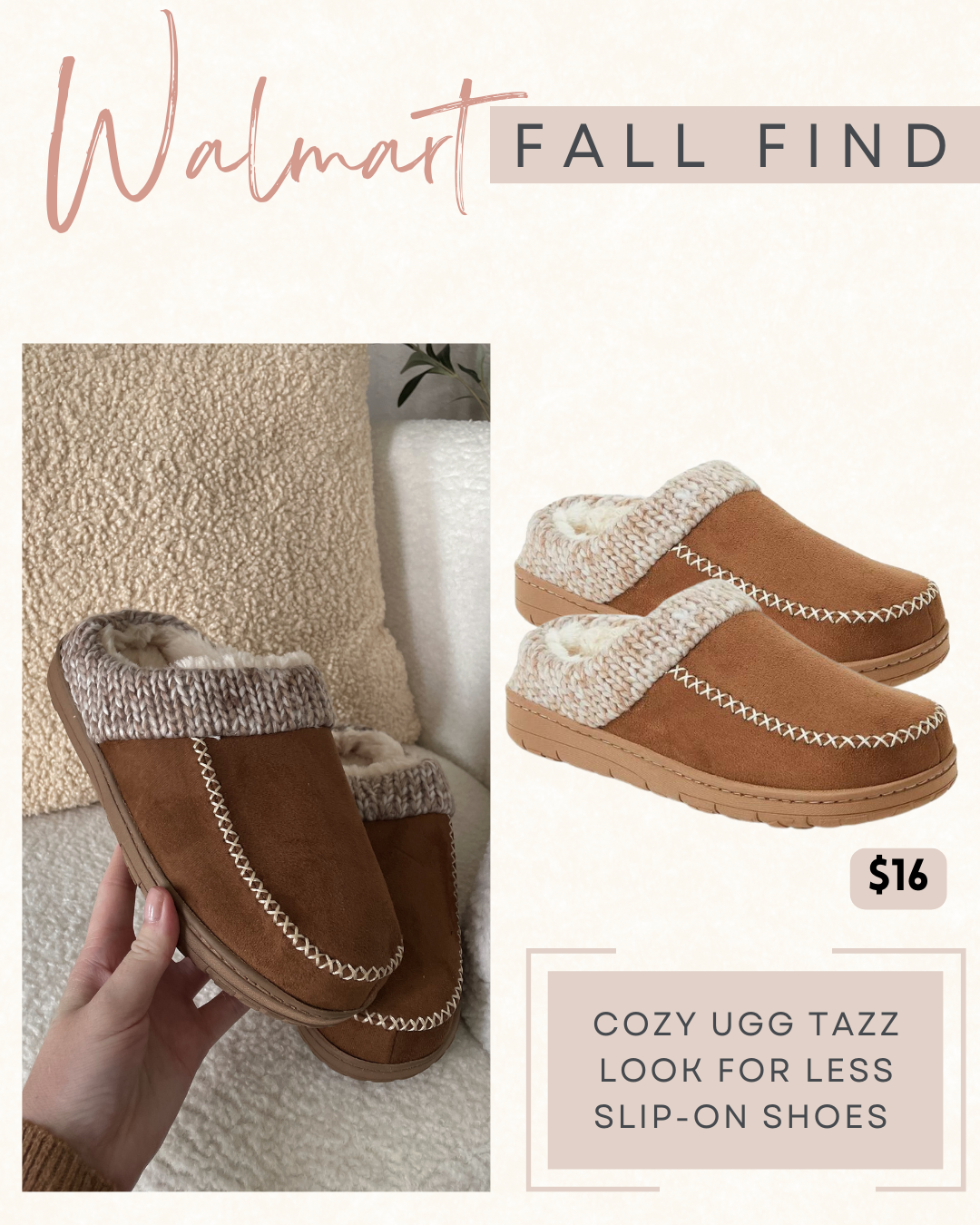 Dearfoams Cozy Comfort Women's Moc Toe Clog With Chunky Knit Collar Slippers | Women's Fall Fashion at Walmart. Top 10 Purchases from Walmart for Fall 2023
