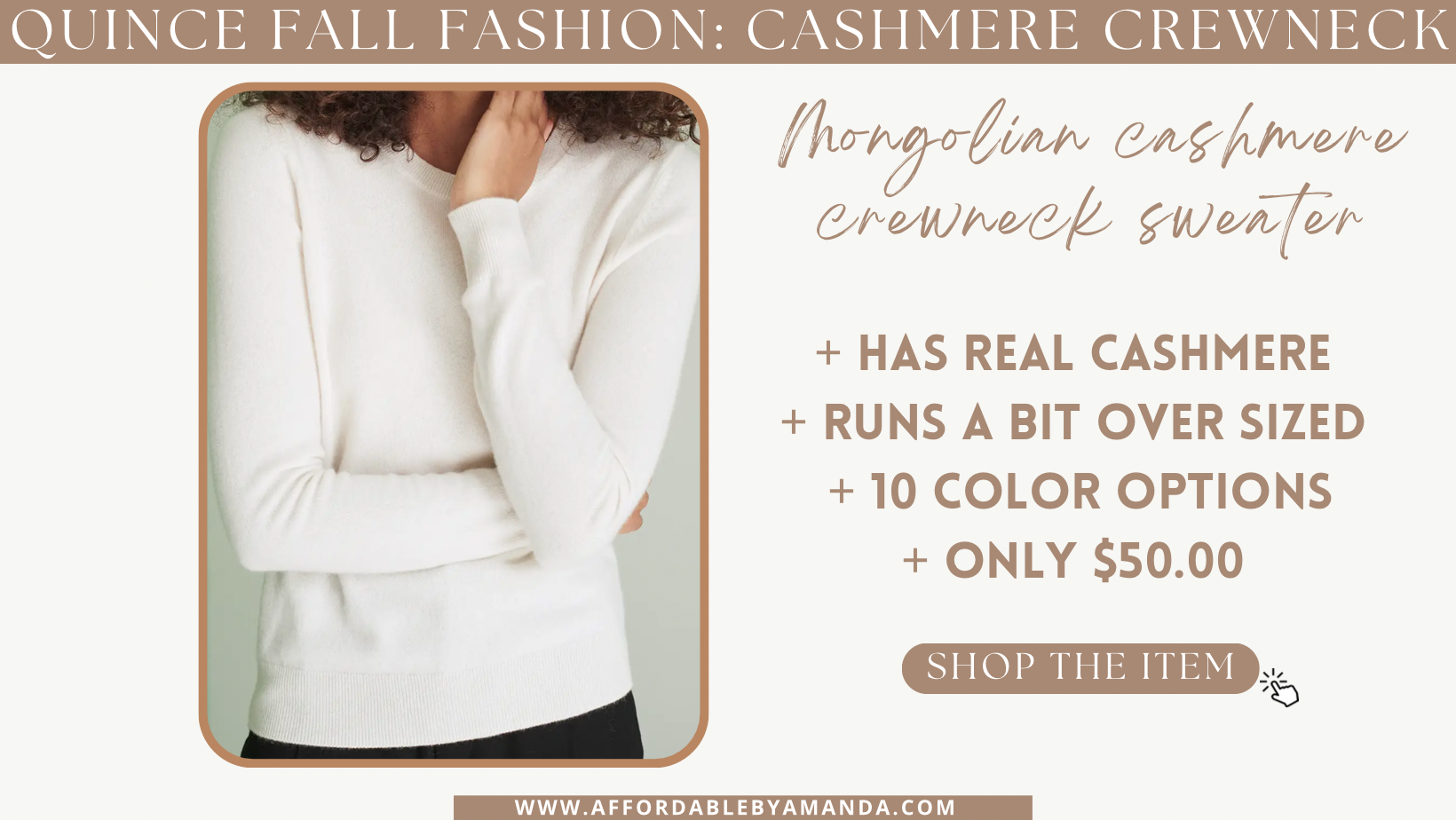 The $50 Cashmere Crewneck Sweater, Quince