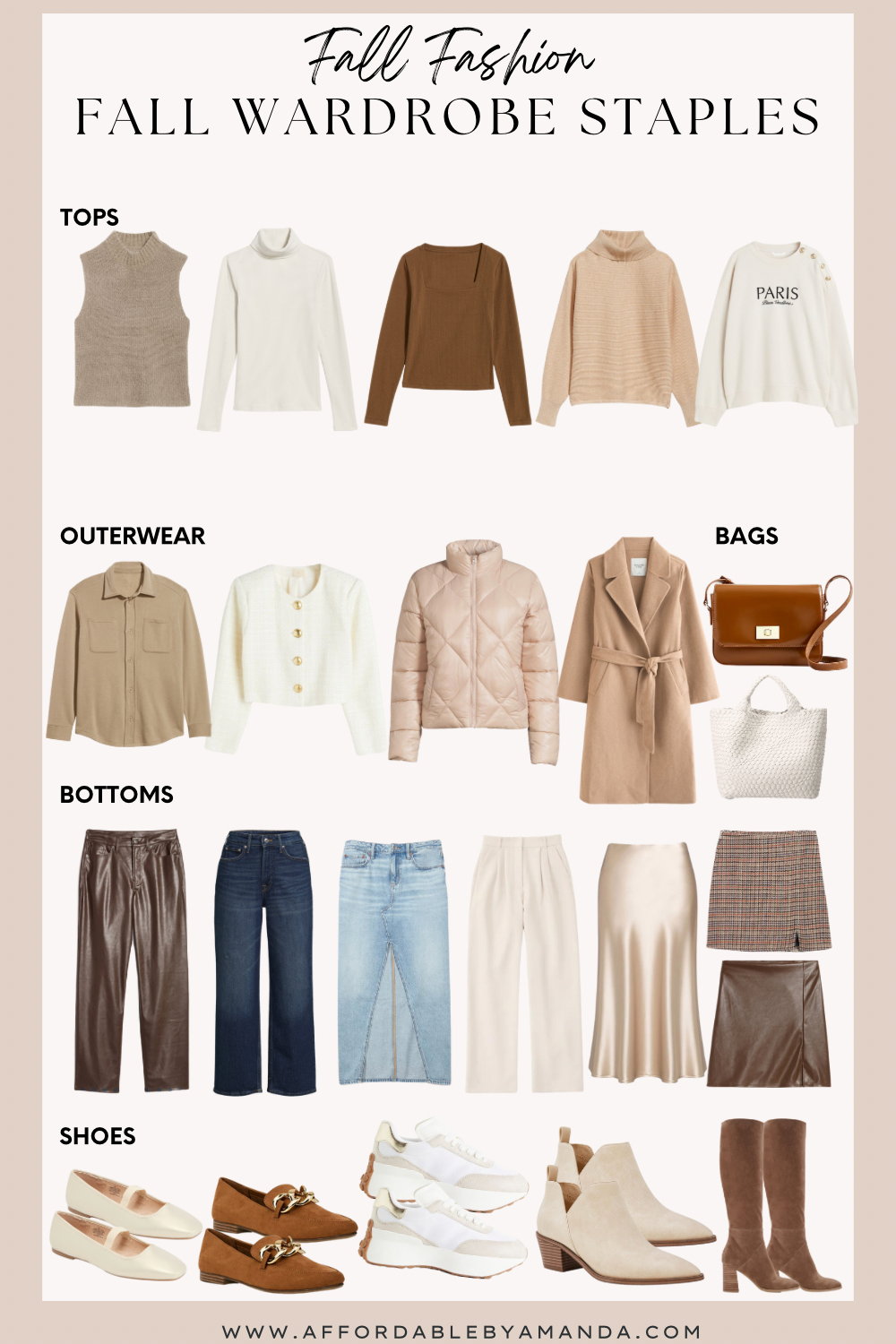 50+ Fall Capsule Wardrobe Essentials for 2023 - Affordable by Amanda shares fall staples and wardrobe essentials