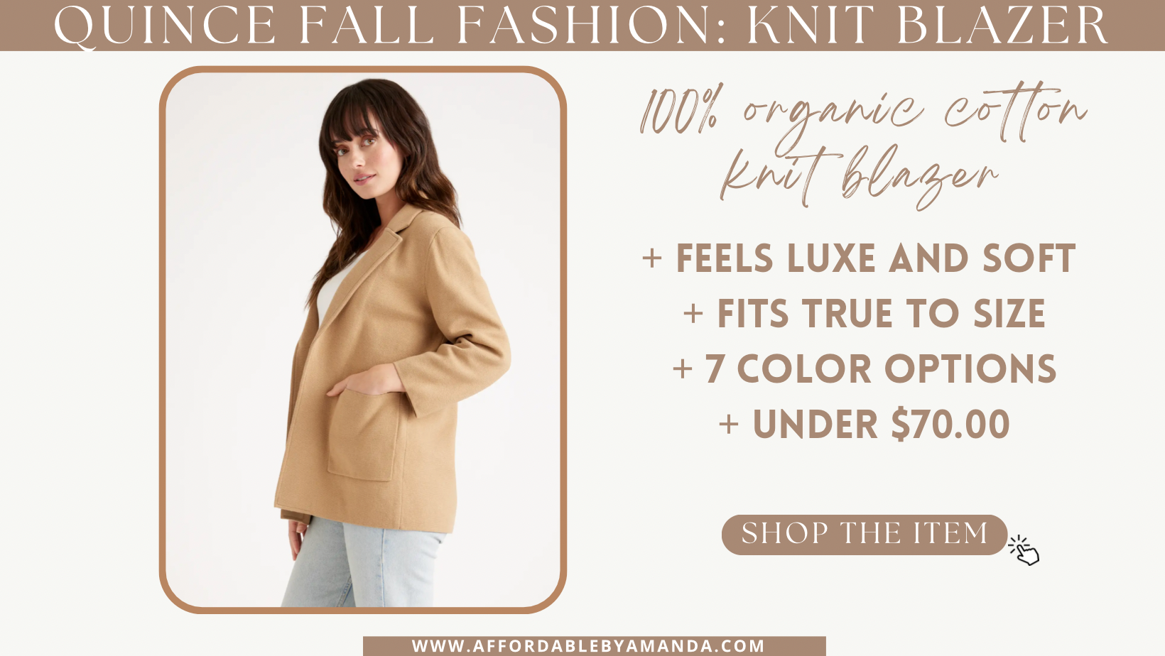 100% Organic Cotton Knit Blazer - Quince Fall Fashion Finds