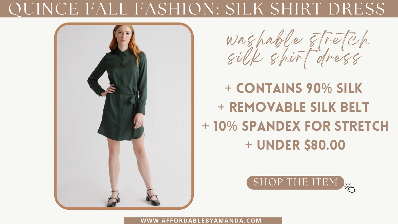 How to style a shirt dress + Quince washable silk shirt dress