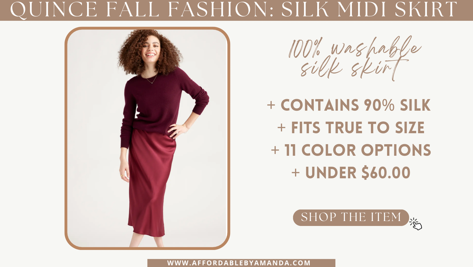 Quince 100% Washable Silk Skirt - Fall Fashion Finds from Quince - Affordable by Amanda