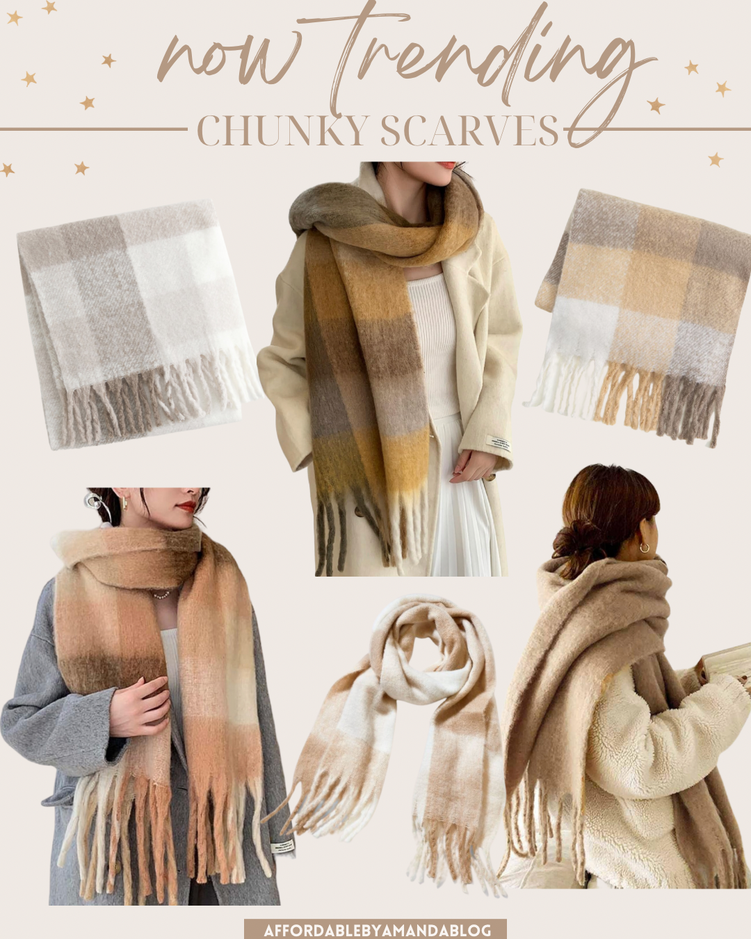 Over sized chunky blanket scarf styling idea - Winter Fashion Trends 2023