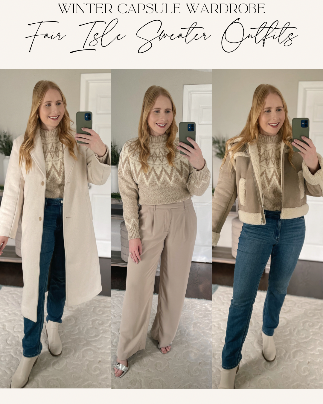 How to Style a Neutral Fair Isle Sweater for Winter