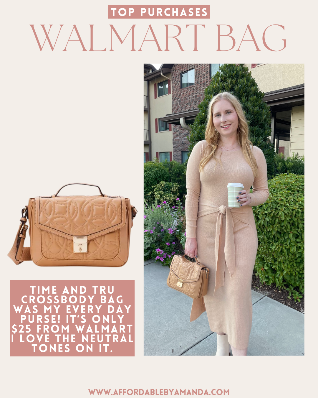 Time and Tru Women's Kate Flap Front Crossbody Handbag, Quilted Golden Honey - Walmart.com