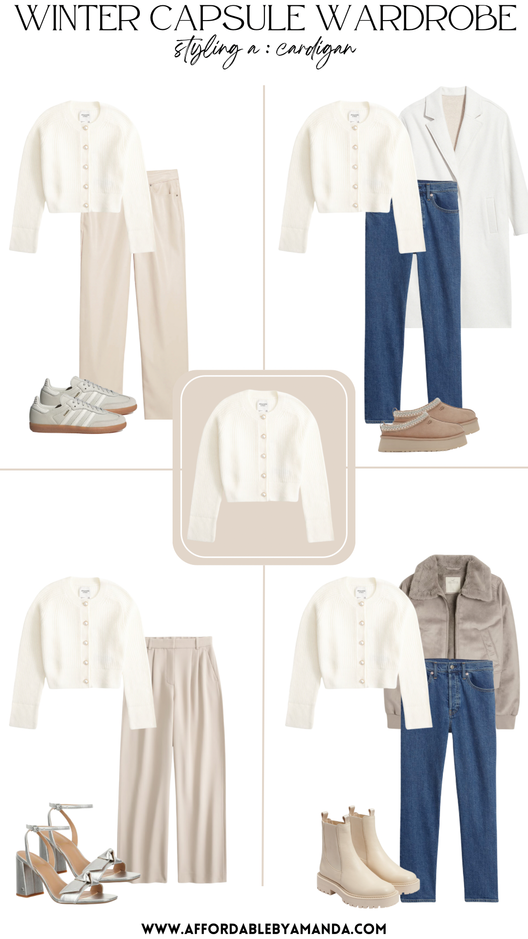 How to Style a White Button Up Cardigan for Winter 2024