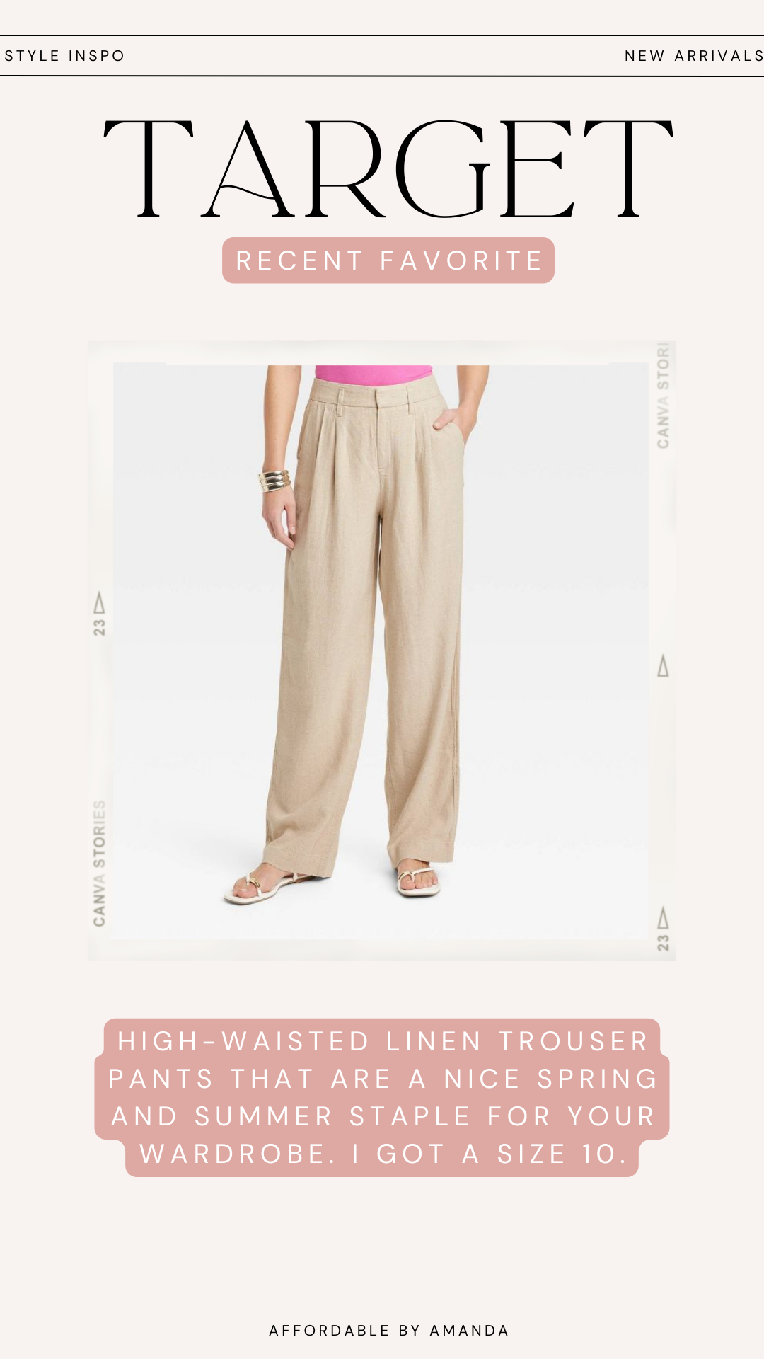 Women's High-Rise Linen Pleat Front Straight Pants - A New Day™ 