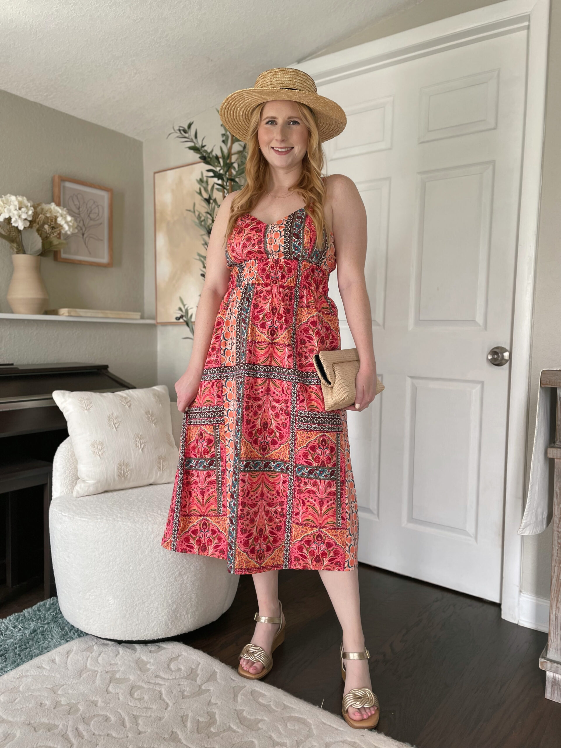 Waist-Defined Cami Midi Dress at Old Navy | New Women's Styles For Spring | Light & Airy Styles For Spring at Old Navy - Affordable by Amanda