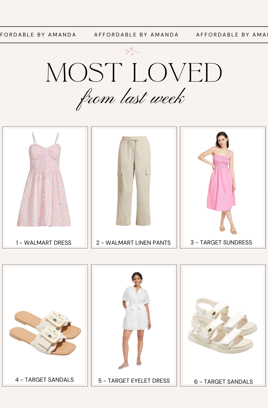 Most Loved Items of the Week from Affordable by Amanda - Spring Fashion Must Haves from Target and Walmart 2024