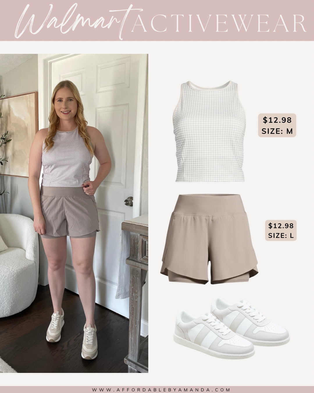 Walmart activewear brand - Walmart activewear try on haul 2024 - Women's walmart activewear - Affordable by Amanda shares Walmart active wear outfit ideas for summer 2024