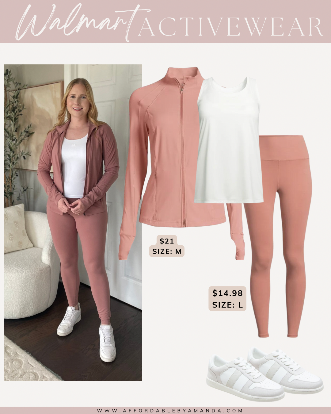 Walmart activewear brand - Walmart activewear try on haul 2024 - Women's walmart activewear - Affordable by Amanda shares Walmart active wear outfit ideas for summer 2024